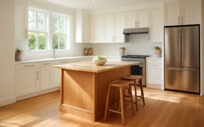 Timeless Warmth: wooden floor and wooden kitchen ideas for a cohesive, inviting home.