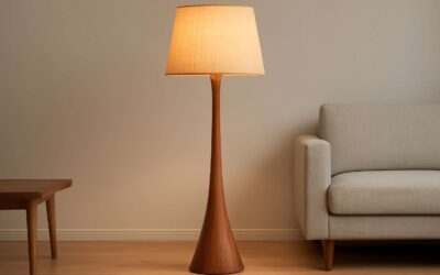 Elegant wooden floor lamp 3d model for photorealistic interior renders