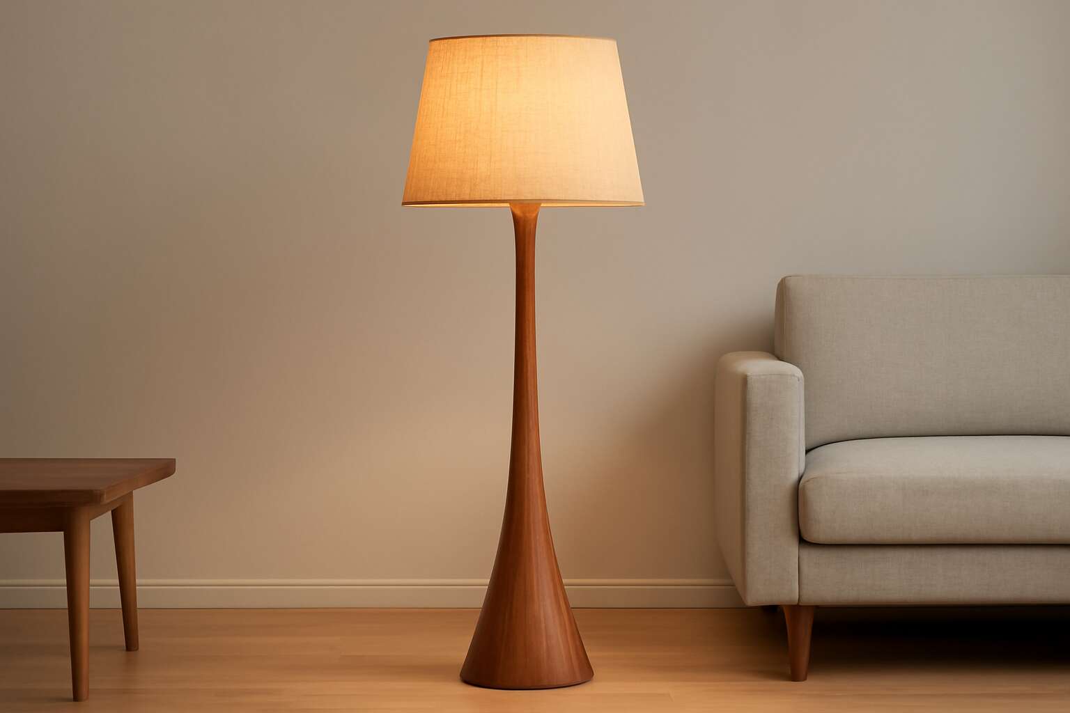 wooden floor lamp 3d model