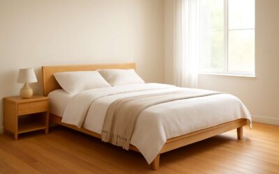 Bright Morning Bliss: Sleep beautifully on a bed with wooden floor