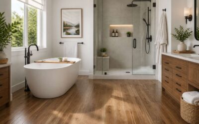 Transform your space with wooden floors for bathrooms built to resist moisture and last.